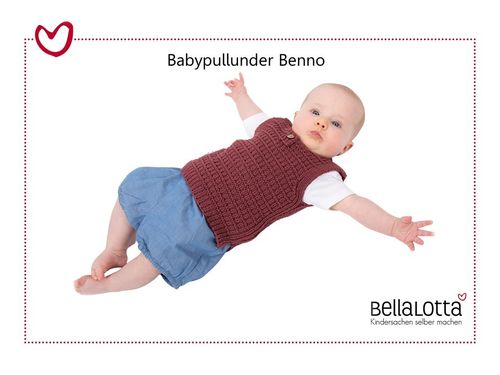 Strickanleitung Babypullunder Benno in den Größen 62 bis 80
