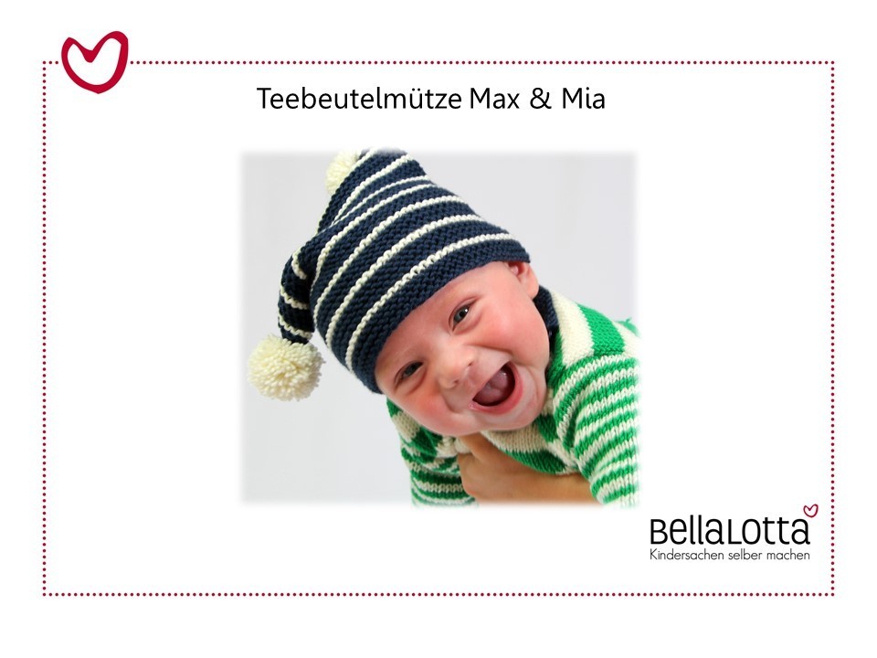 Strickset Merino - Teebeutelmütze Max & Mia in 3 Größen von 0-3 Jahre