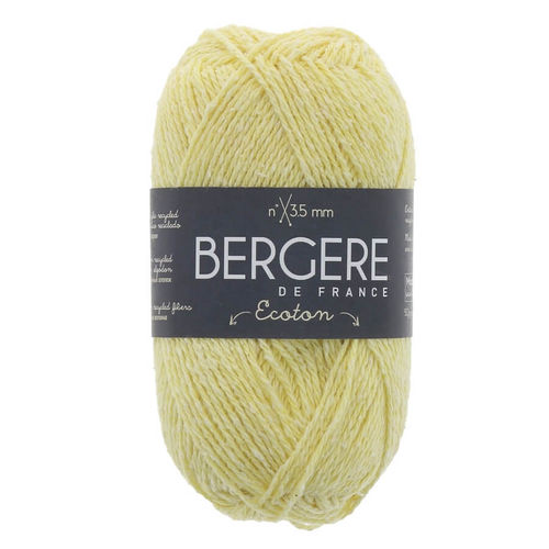 Baumwolle in Zartgelb - 100% recycelte Fasern - Ecoton von Bergere de France