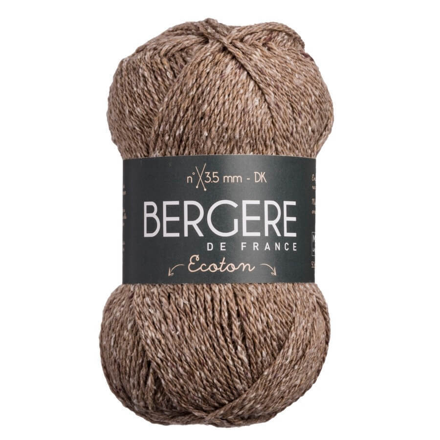 Baumwolle in Erdfarbe - 100% recycelte Fasern - Ecoton von Bergere de France