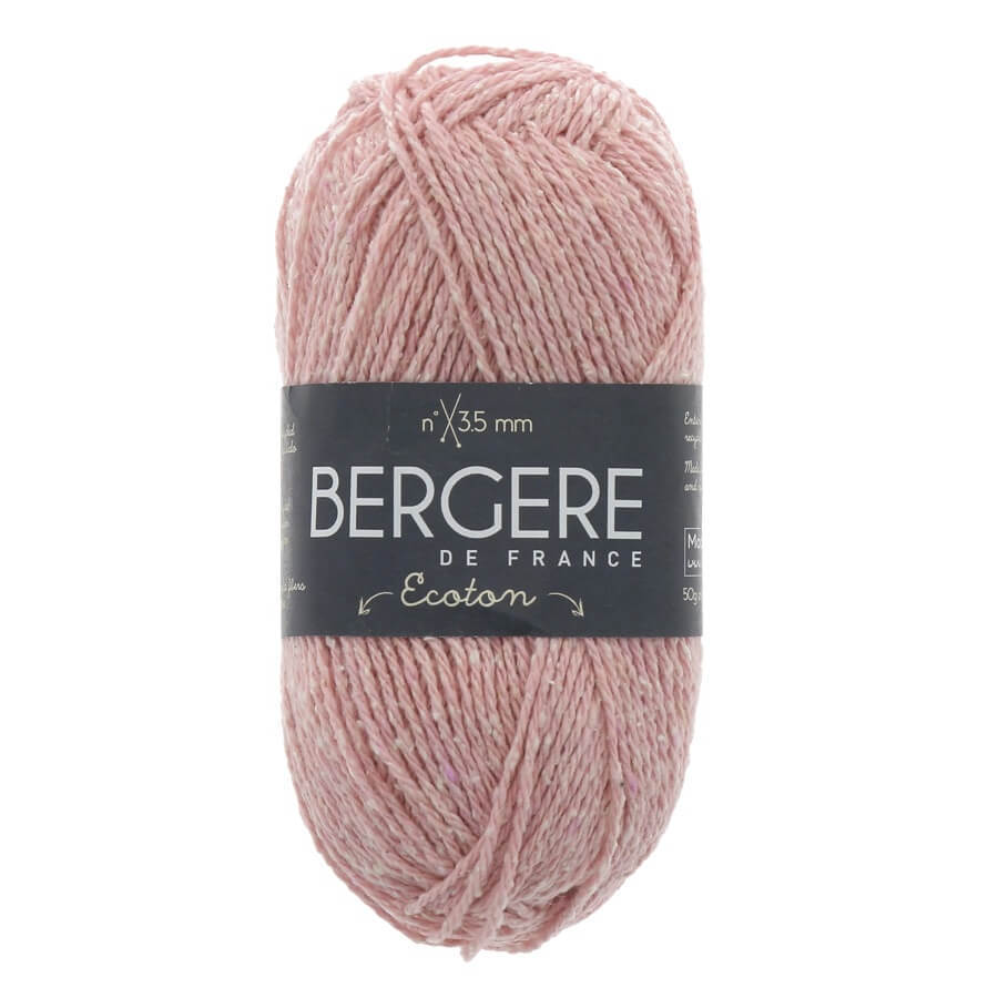 Baumwolle in Rosa - 100% recycelte Fasern - Ecoton von Bergere de France