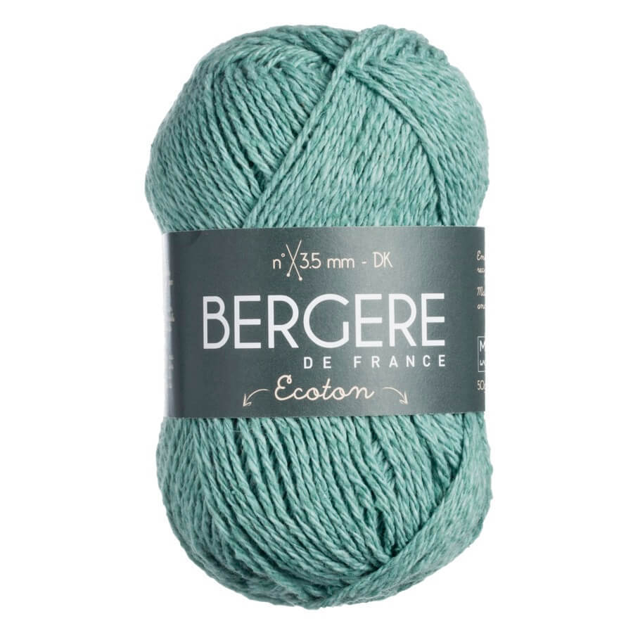 Baumwolle in Ozeangrün - 100% recycelte Fasern - Ecoton von Bergere de France