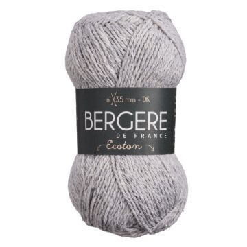 Baumwolle in Sanftgrau - 100% recycelte Fasern - Ecoton von Bergere de France