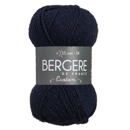Baumwolle in Marineblau - 100% recycelte Fasern - Ecoton von Bergere de France