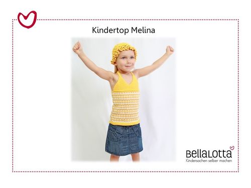 Strickanleitung Kindertop Melina in den Größen 98 bis 128, von 3 bis 8 Jahre