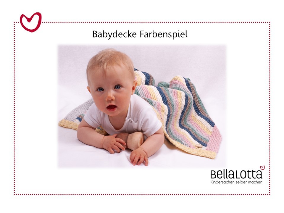 Strickset Baumwolle - Babydecke Farbenspiel 65x65 cm