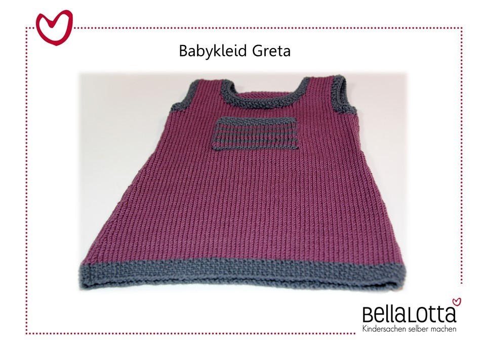 Strickset Merino - Babykleid Greta in den Größen 62 bis 92 für Anfänger