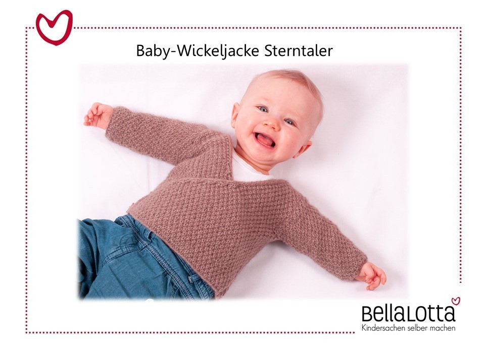 Strickanleitung Wickeljacke Sterntaler für Babys von 0-6 Monaten