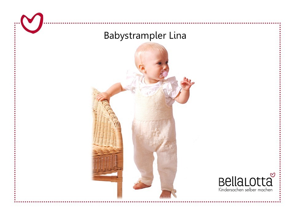 Strickanleitung Babystrampler Lina in 3 Größen von 50 bis 80
