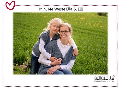 Strickanleitung Kinder- und Damenweste Ella & Elli in je 3 Größen von 98-128 und 36-46
