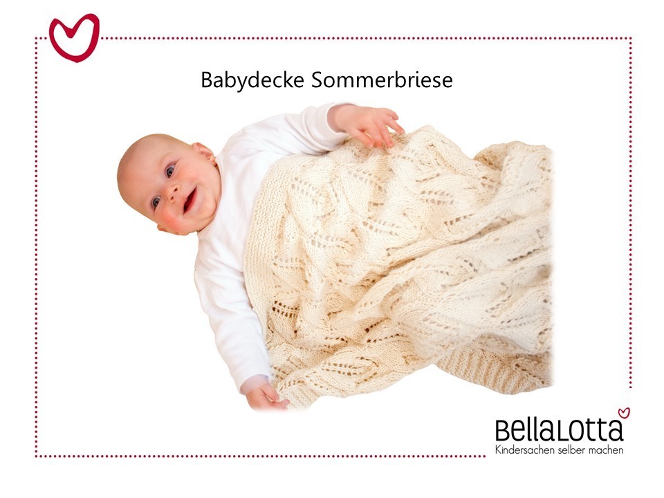Strickset Pima Cotton - Babydecke Sommerbriese mit Ajourmuster in 60x80cm