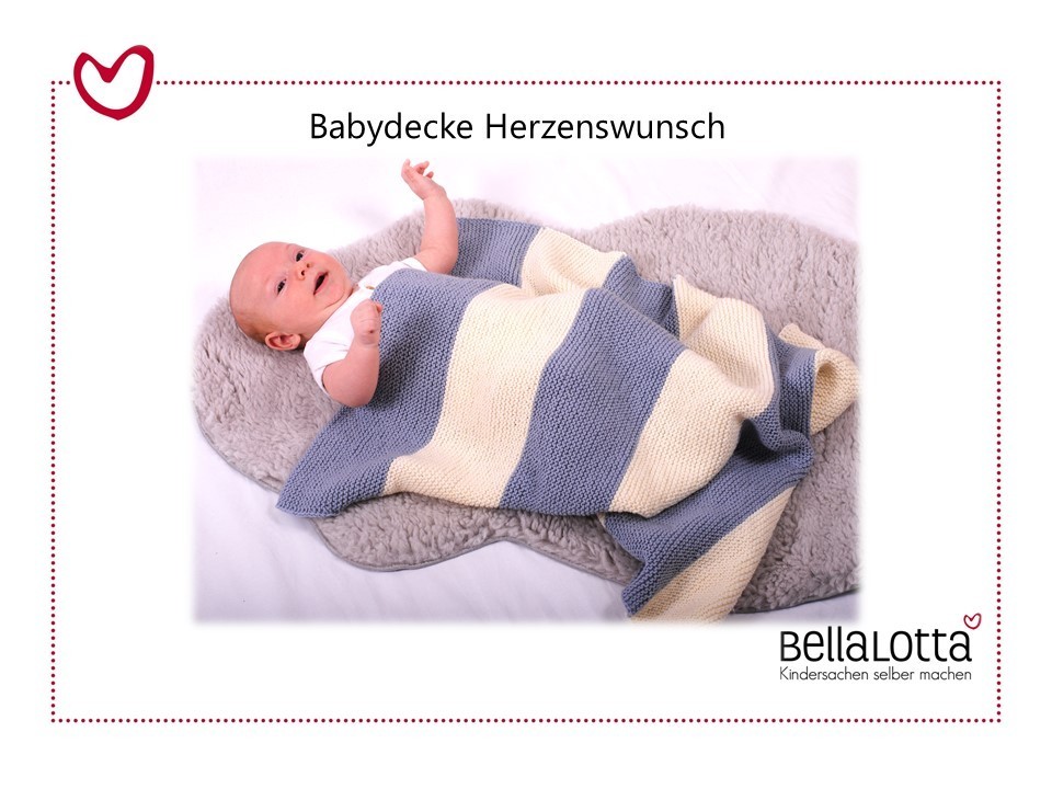 Strickset Merino - Babydecke Herzenswunsch in 64x80 cm